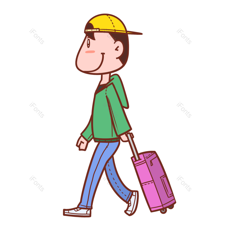 卡通图片,度假元素,旅行PNG,旅行人物免抠素材